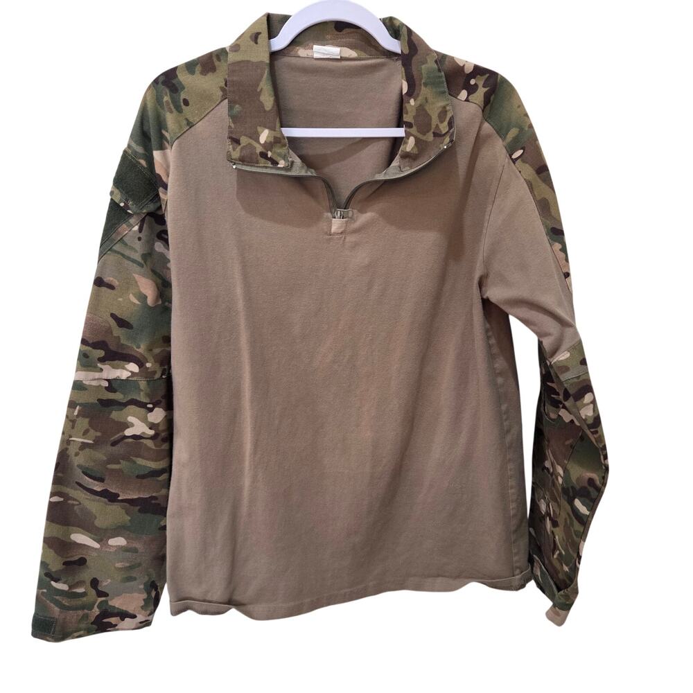 Men's Appears As A British Combat 1/4 Zip, Long Sleeve XL, Camo Shirt